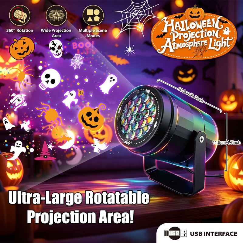 Kids Yard Toys - Lampu Proyektor LED Halloween Natal 360